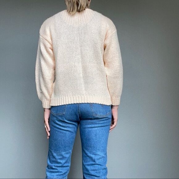 Vintage 80s Floral Long Sleeved Mockneck Sweater - Picture 3 of 8